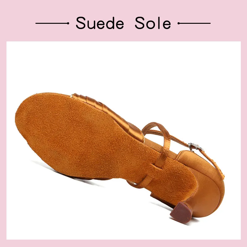 SWDZM New Latin Dance Shoes Women Ballroom Salsa Dance Shoes  Party Square Dance Shoes Soft Heel 5CM/7.5CM/8CM 5