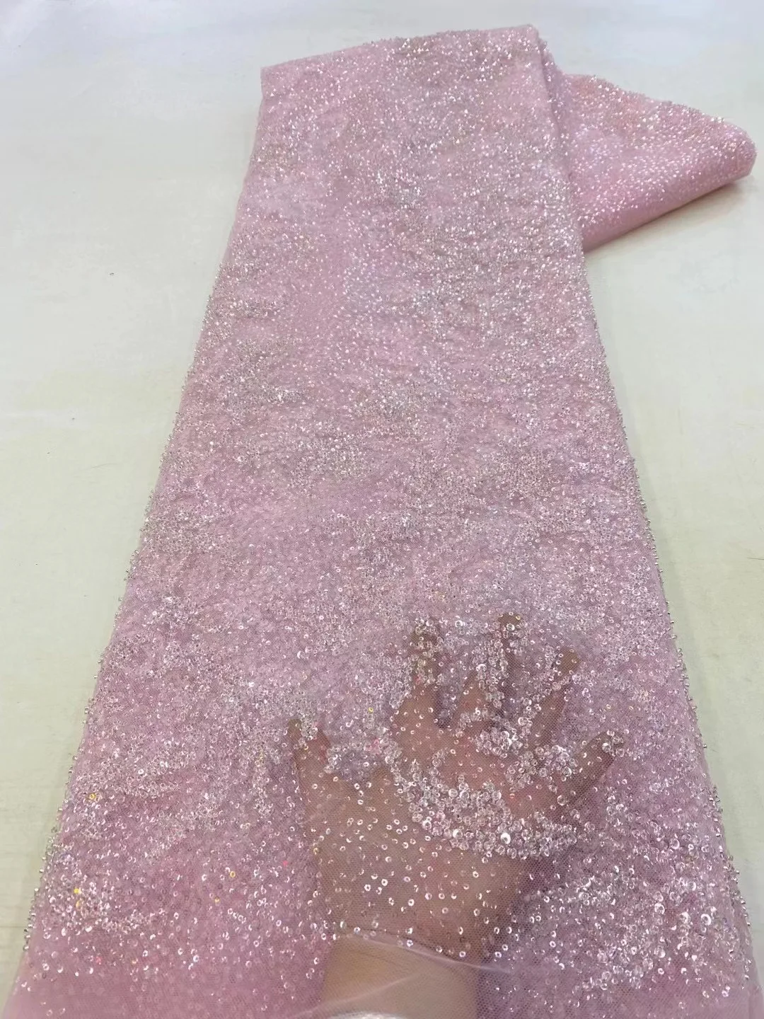 African Lace Fabric High Quality Lace Sequins Beaded, Nigerian Lace Fabrics For Nigerian Wedding French Tulle Lace FabricPL334-1 african lace fabric 2023 high quality lace sequins beaded nigerian lace fabrics for nigerian wedding french tulle lace fabric