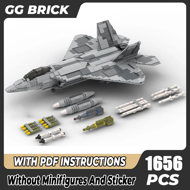 

Военная серия Moc, строительные блоки, модель Raptor Fighter, технология модульной фотоконструкции, набор для самостоятельной сборки, рождественский подарок