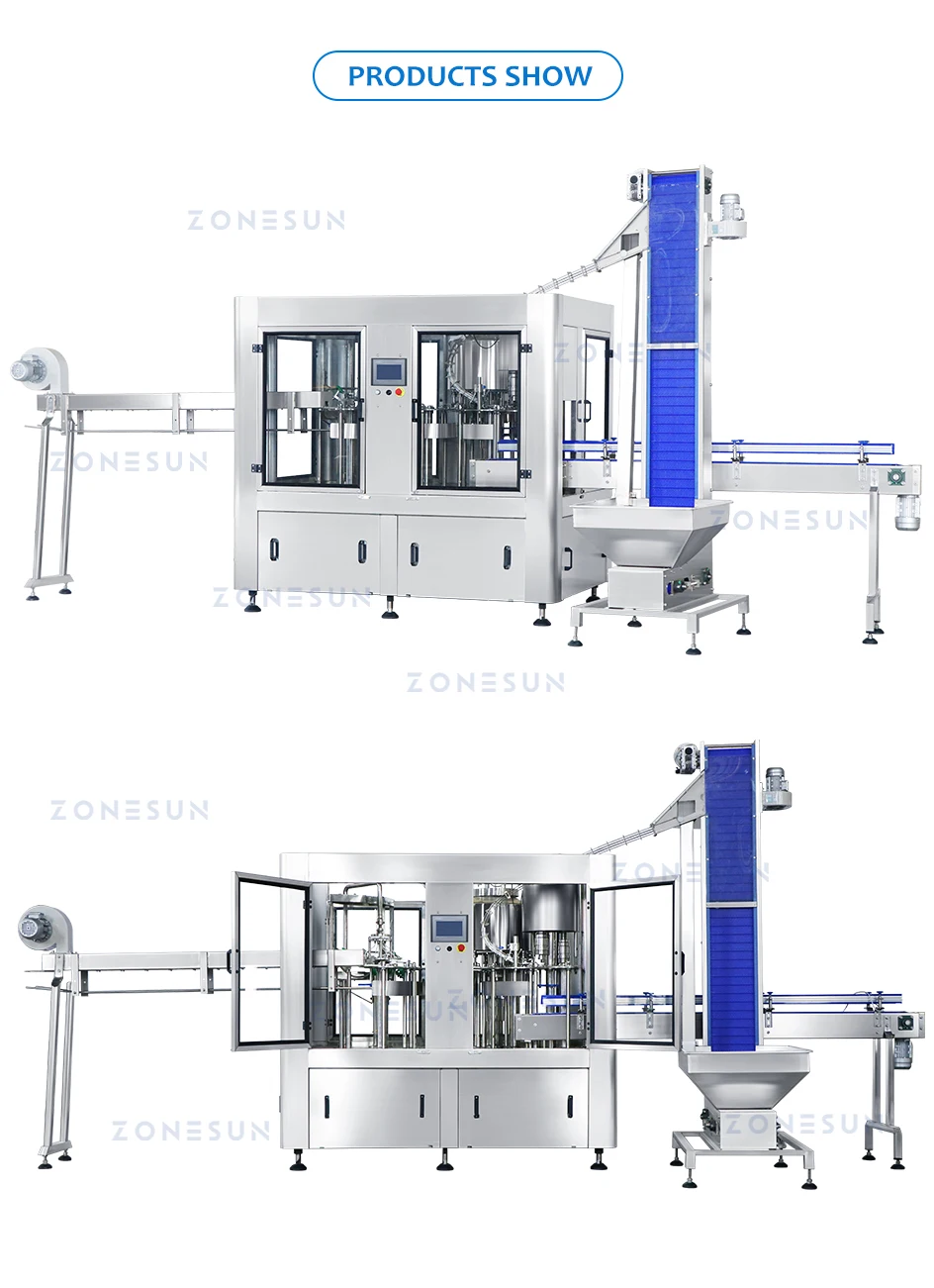 ZONESUN ZS-AFC883 Автоматическая система розлива минеральной воды 3 в 1 Бутылка для жидких напитков Бутылка для полоскания розлива и укупорки 