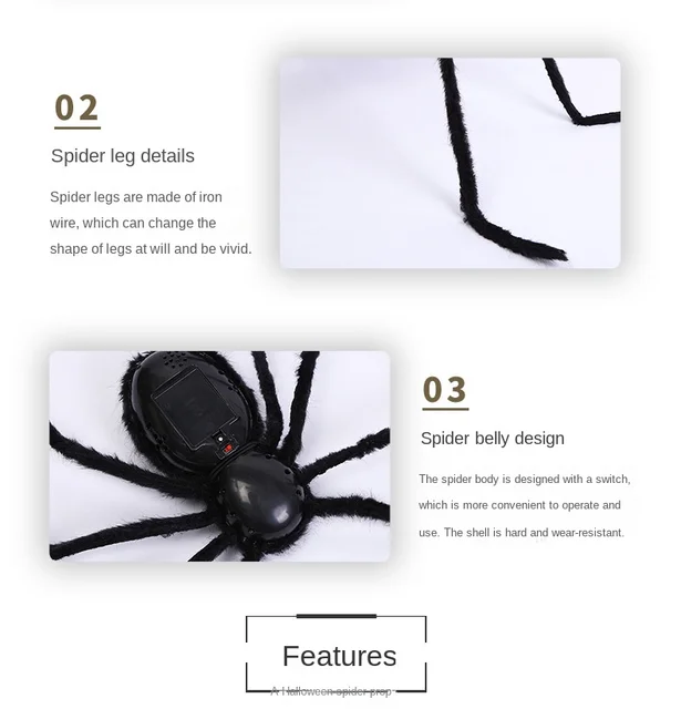 DOKRIN 100-teilige Halloween Spinnen - Kunststoff Spinnen Für Grusel-Deko