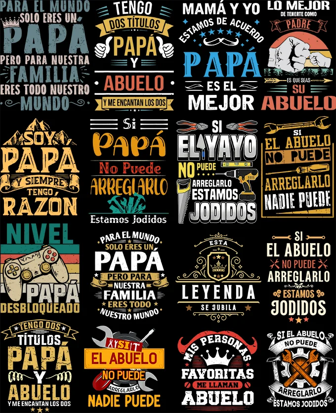 If Dad Can't Fix It We're Screwed T Shirt Retro Spanish Father Papa Gift Men Clothing Unisex Cotton Casual EU Size T-shirt