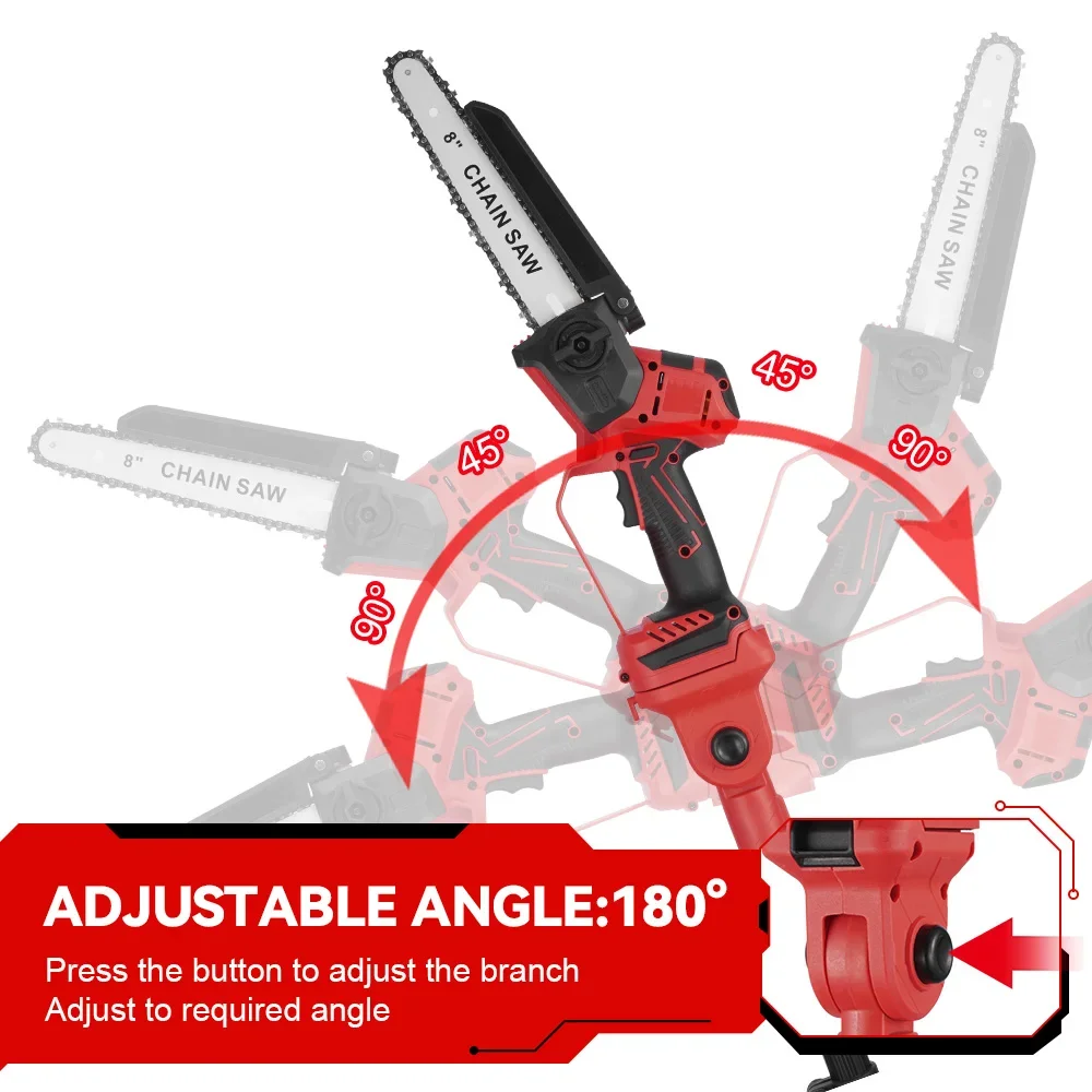 Electric Chainsaw ONEVN 2 IN 1 8Inch Brushless Telescoping Pole Electric Chainsaw 201CM High Branch Garden Pruning Tool For 21V 18V Battery