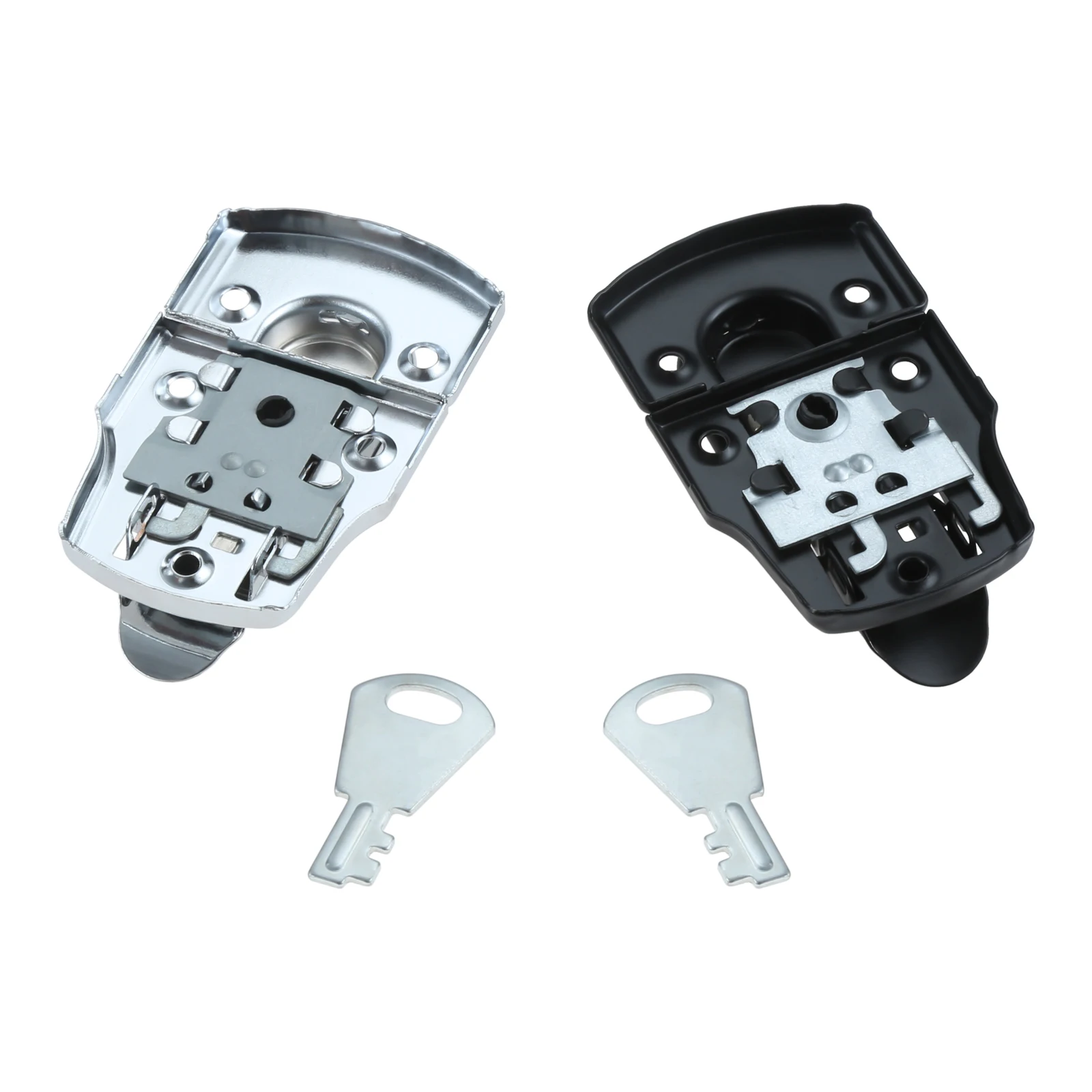 Air Box Cabinet Toggle Latch Lock 1 Set 76*45mm with Key Metal Hasp Buckle for Tool Box Case Suitcase Tool Hardware Sliver/Black furniture hardware toggle latches decorative latches
