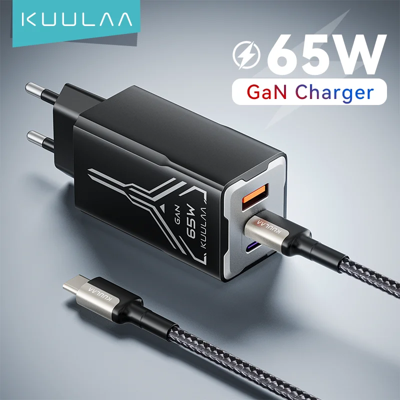 KUULAA 65W GaN Charger Type C Quick Charge PD USB Charger
