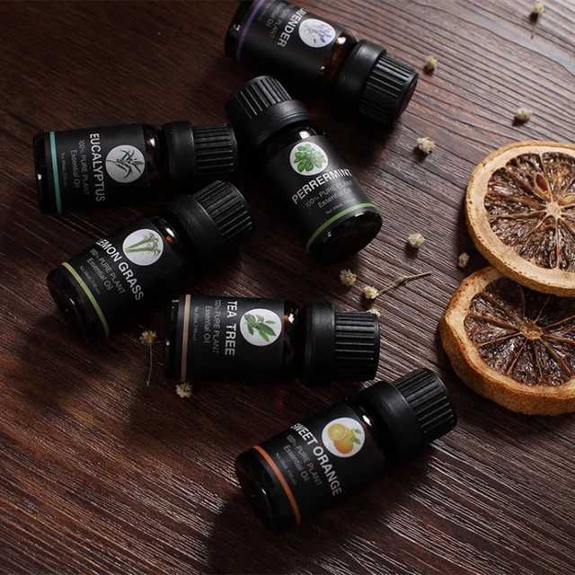 6 Pack Essential Aromatherapy Oils Gift Set 10ML Eucalyptus Lavender, Lemon  grass Orange Peppermint Sandalwood - AliExpress