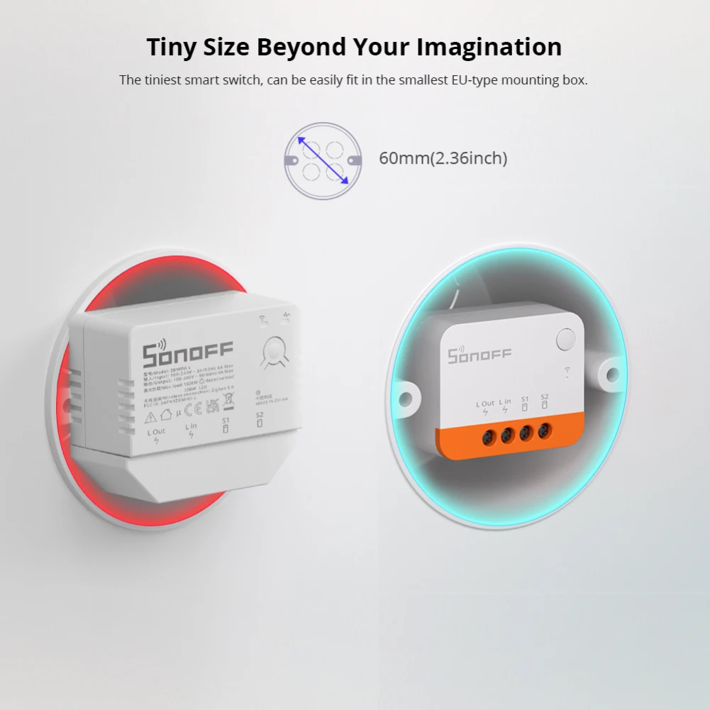 1-10 Stück Sonoff Zbminil2 ZigBee DIY Smart Switch Modul kein neutraler Draht erforderlich Smart Home 2-Wege-Steuerung Alice Alexa Google Home