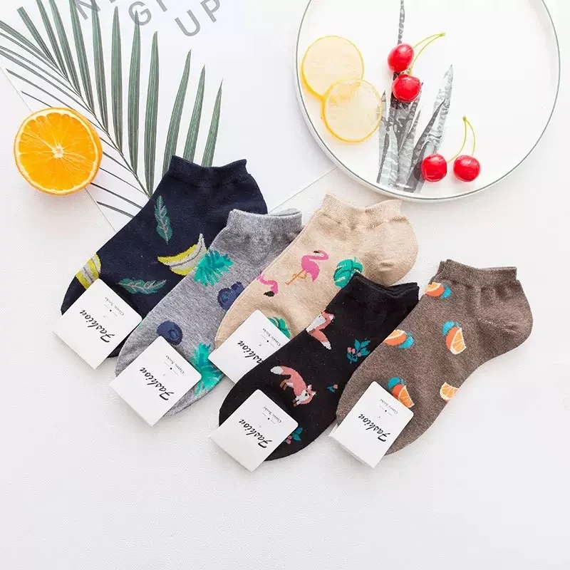 5 Paar Niedliche Cartoon-Haustier-Socken für Frauen, Koreanischer Stil, Frühlings- und Sommer-Baumwollsocken mit Katzen, Hunden und Füchsen – Detail 20