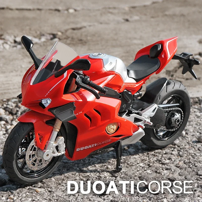1:12 Ducati V4S Panigale Racing Motorcycles Simulation Alloy Motorcycle Model With Sound and Light Collection Toy Car Kid Gift 2