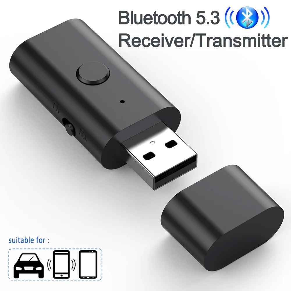USB Bluetooth Audio Receiver Transmitter Adapter 5.3 Dongle for PC Laptop Speaker Keyboard