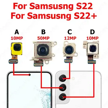 Fotocamera anteriore posteriore per Samsung S22 S901 S22 Plus S22 + S906 Parte posteriore frontale frontale Selfie Modulo fotocamera posteriore Parti del telefono cellulare