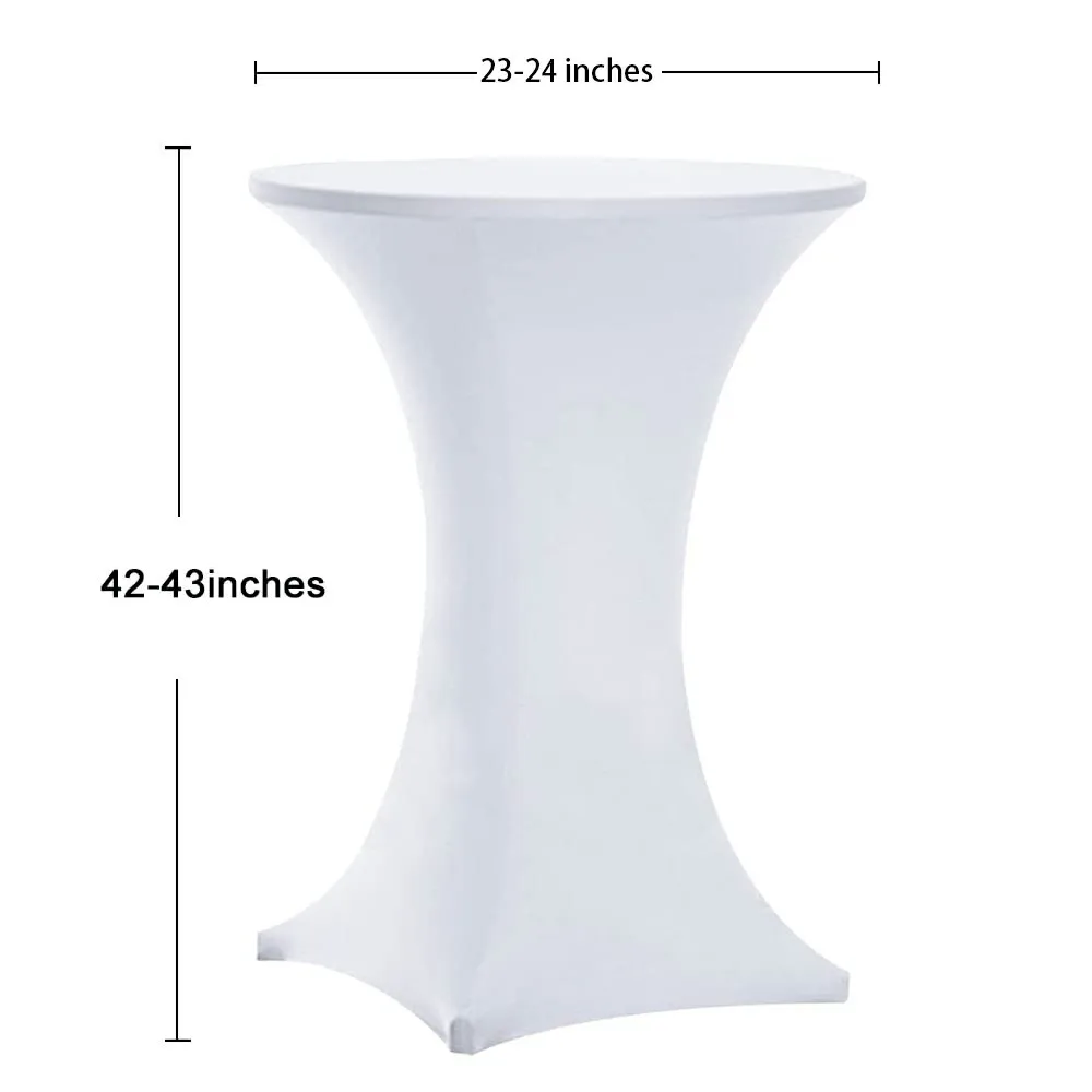 1PC Stretch Round Tablecloth Cocktail Table Cover Spandex Table Cloth Bar Hotel Party Wedding Elastic Table Cloth Decoration 3