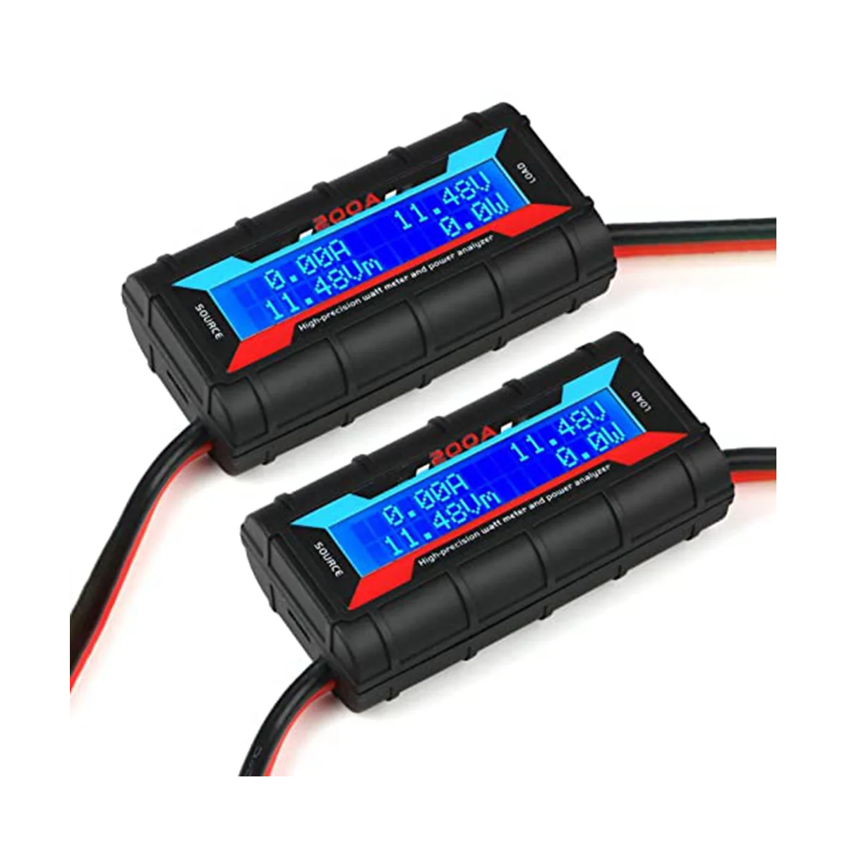 

2 Pcs 200A Power Analyzer Watt Meter Battery Consumption Performance Monitor with LCD Backlight for RC, Battery, Solar
