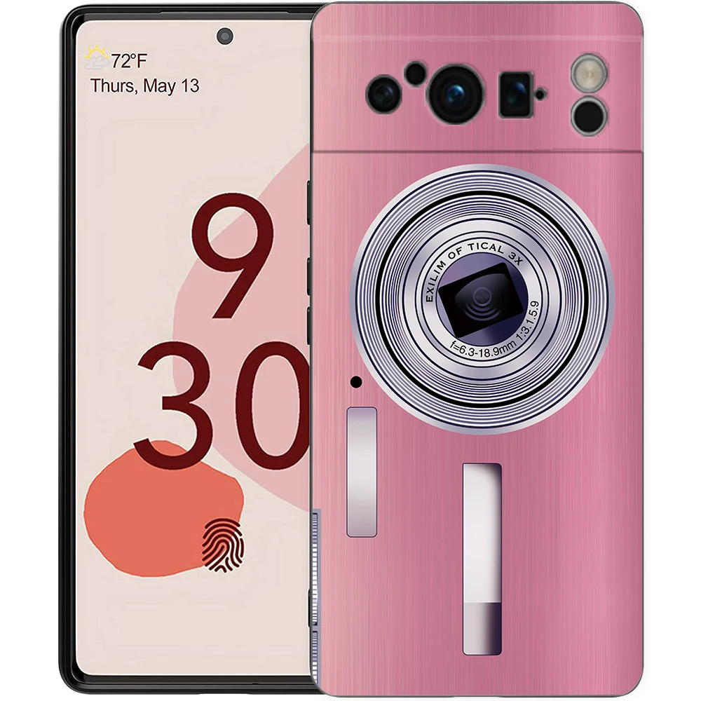 Vintage Camera-Inspired Shockproof TPU Phone Case - Soft Black Cover