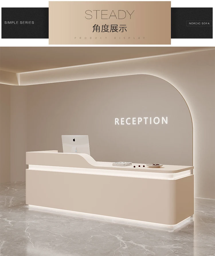 Description Picture 5 of itemExecutive Mobile Reception Desks Luxury Podium Futuristic Study Reception Desks Standing Mostrador Recepcion Salon Furniture