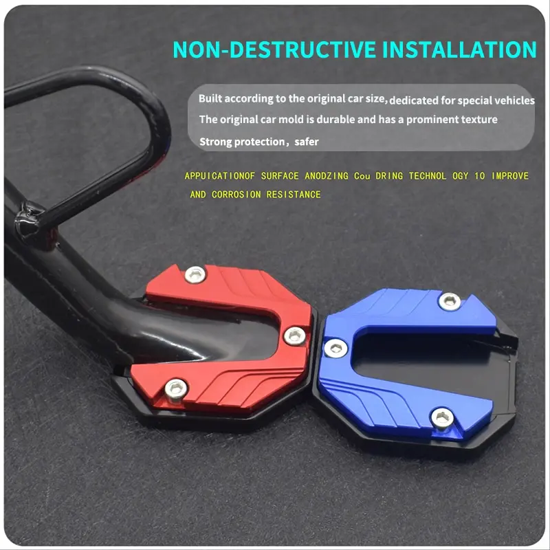 Motorcycle Kickstand Extender Motorcycle Kickstand Pad Aluminum Alloy Motorcycle Bike Kickstand Extender Foot Pad