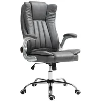 Microfiber Executive Officehair, Pairable Flip-Up Arms, Adjustable Height and Tilt Function, Gray 1