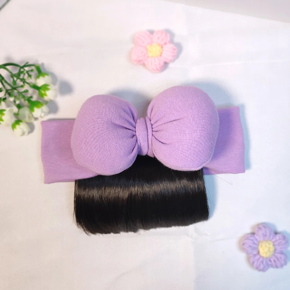 Schöne Baby-Bowknot-Pony-Perücken, Haarbänder, Haarschmuck für Mädchen, modische Haarteil-Kopfbedeckung für Neugeborene – Detail 13