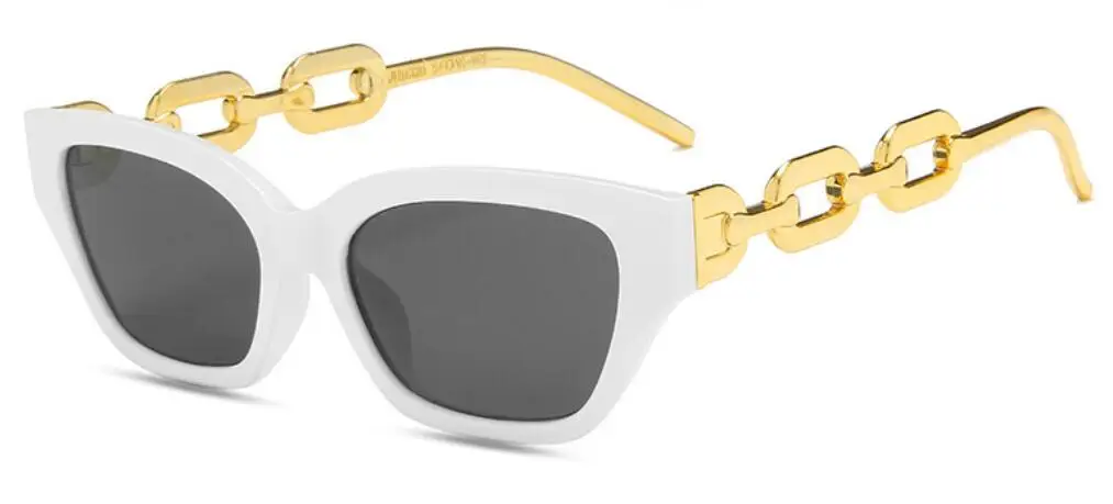 Trendy White Shades Sunglasses Women Designer Retro Polygon Small
