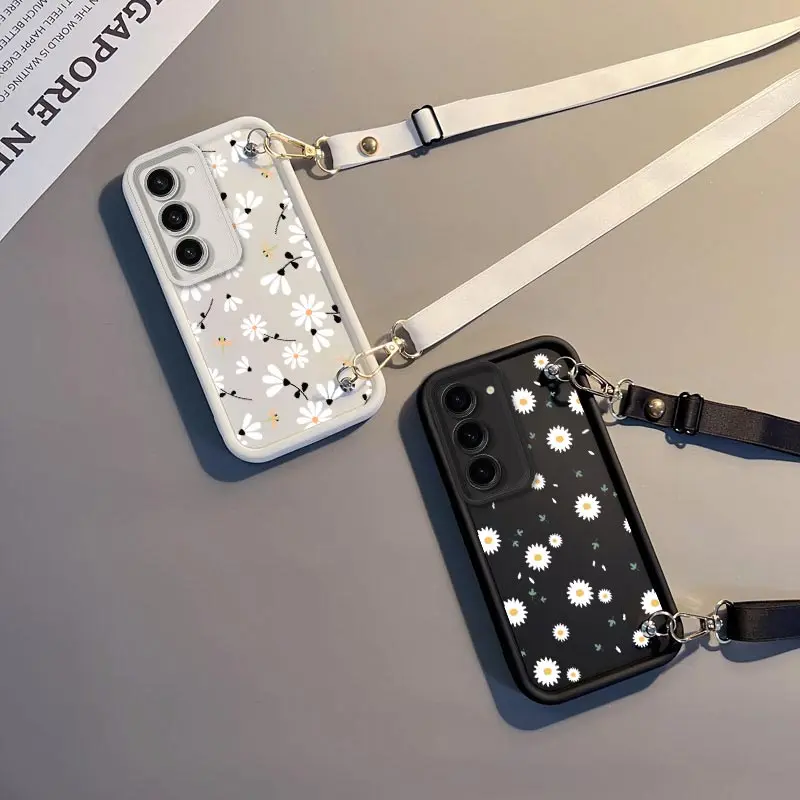 White Flower Lanyard Phone Case - New Sky Eye Design