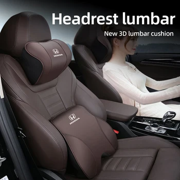 Headrest and lumbar support cushion with Honda logo. Designed to improve driving comfort and posture, suitable for Honda CR-V.