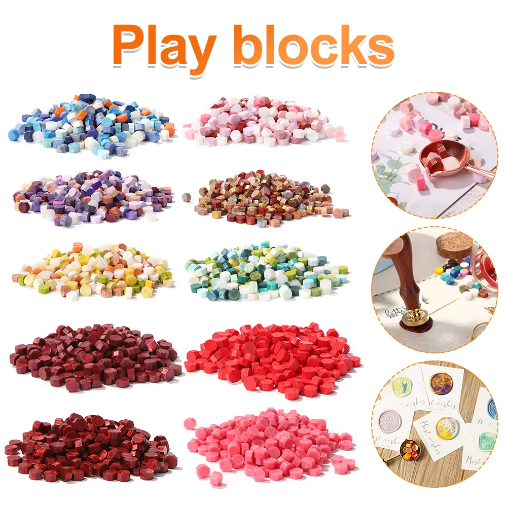 100pcs Octagon Sealing Wax Beads Mixed Color Seal Stamp Wax Tablet Pill for Envelope Wedding Invitation Waxes Craft Decoration