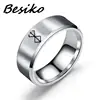 Besiko New Anime Peripheral Berserk Ring Commemorative Fashion Simple Cool Laser Stainless Steel Ring Men Women Jewelry 4 Color 3