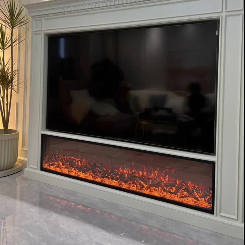 Electric Fireplaces Simulated Flame Decorative Cabinet Heater Nordic Home Decoration Living Room Embedded Fake Fire TV Fireplace