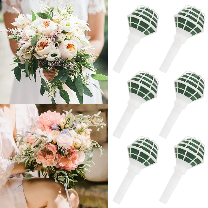 1/3pcs Foam Floral Handle Bouquet Holder Wedding Party Flower Decoration  DIY Flower Arrangement Holder Base