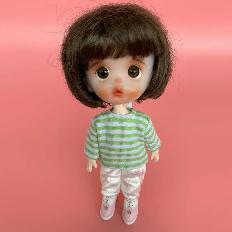 Ob11 Clothes T-shirt Long Sleeve Colorful Stripe Base Shirt For Obitsu11 GSC Molly 1/12 BJD Dolls Accessories Baby Fashion Style 2