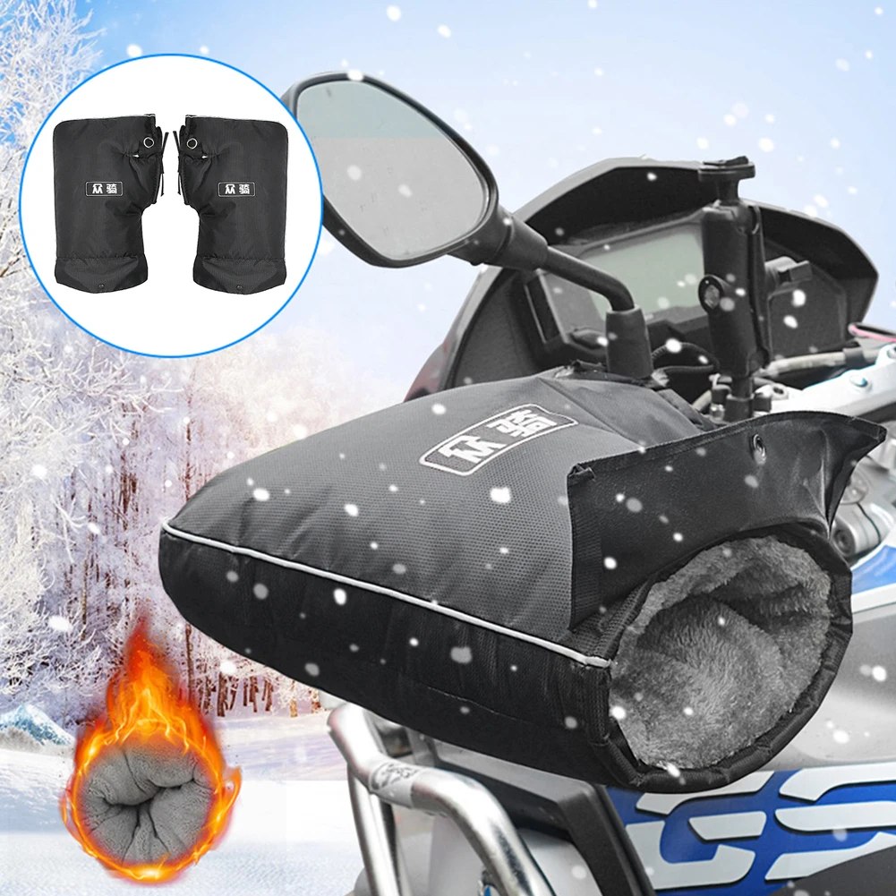 Winter Motorcycle Gloves Waterproof Motorcycle Handlebar Muffs Windproof Handle Bar Cover Thickened Thermal Riding Glove: 3 - 5 Days Free Delivery Only UKs Soft