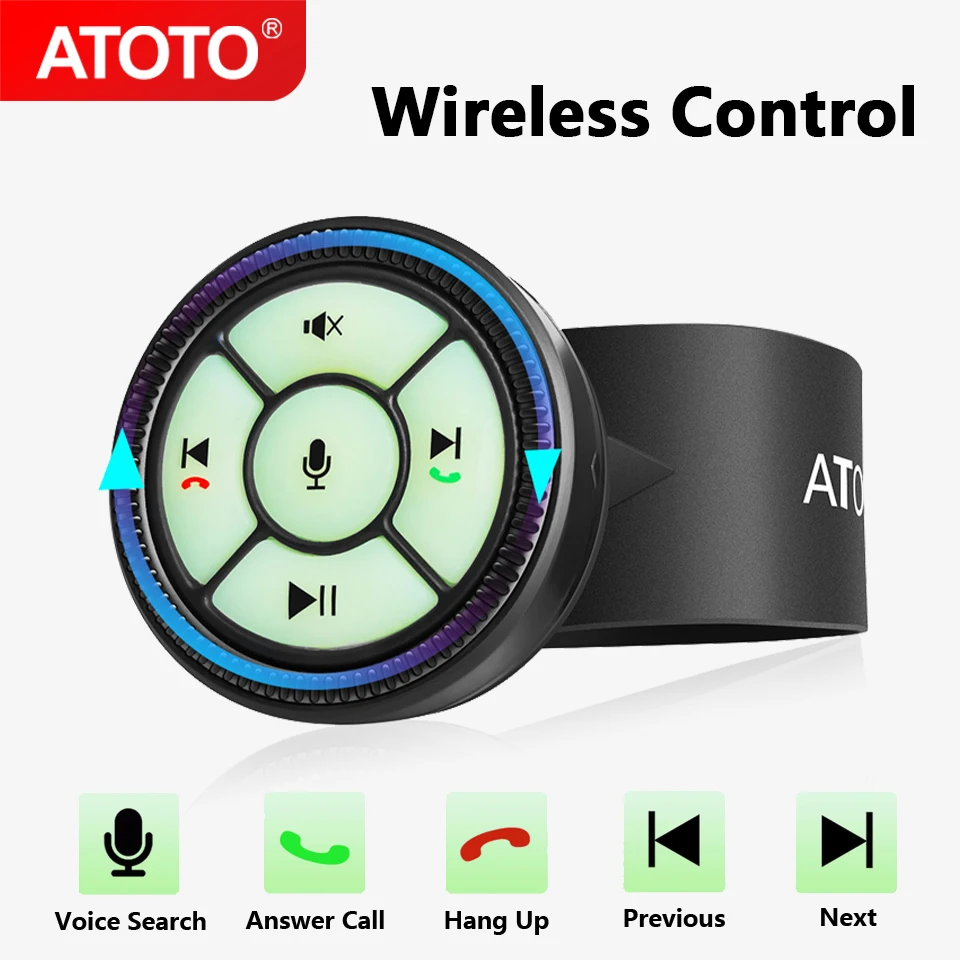 ATOTO Wireless Steering Wheel Remote Control Watch Strap 6 Keys Button for Car Radio Stereo GPS DVD Music Media Player Head Unit car multimedia player car radio car radio player car music player