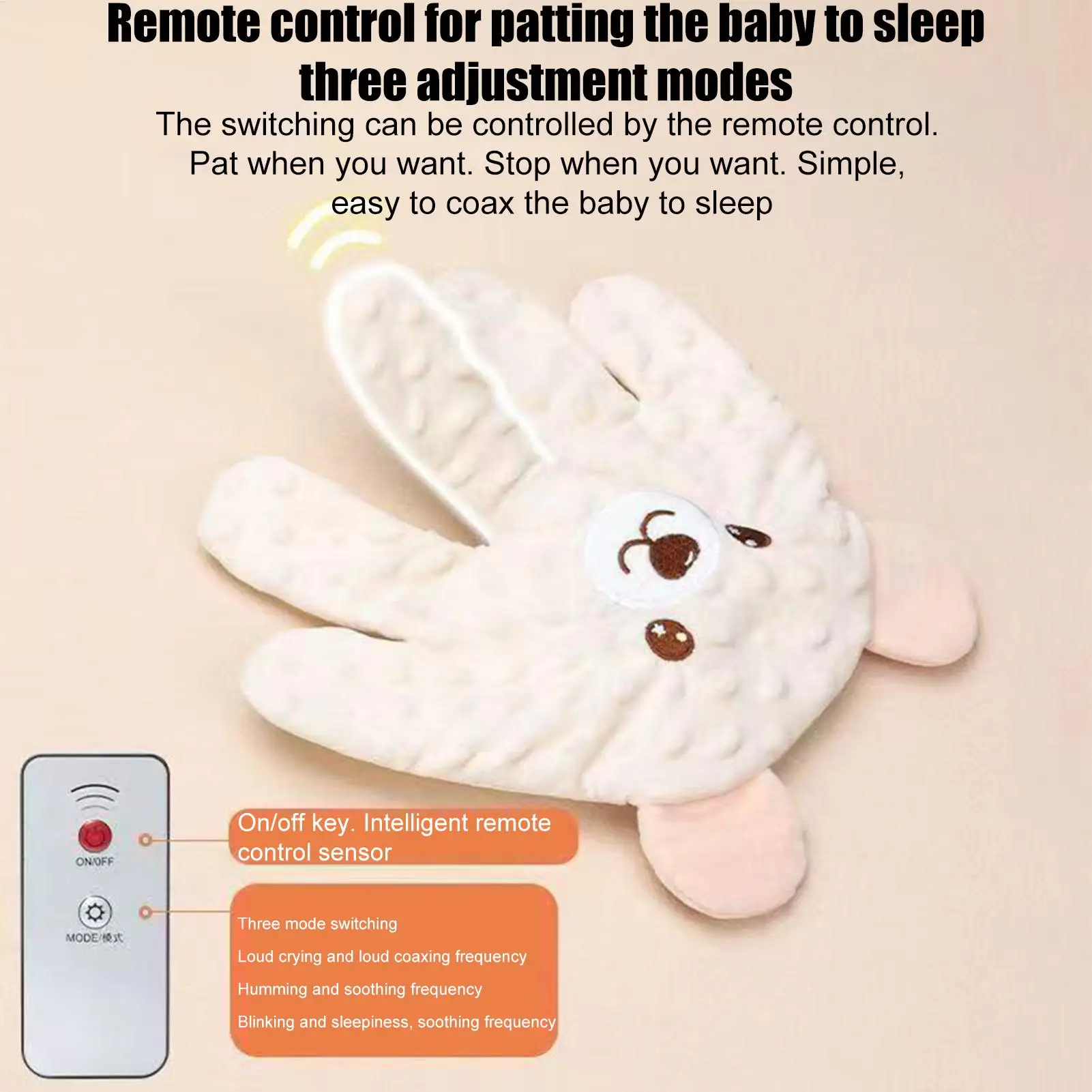 Adjustable Automatic Baby Patting Sleep Pillow Startle Prevention Soothing Palms Remote Control Baby Sleep Aid  for 0-3 Toddler