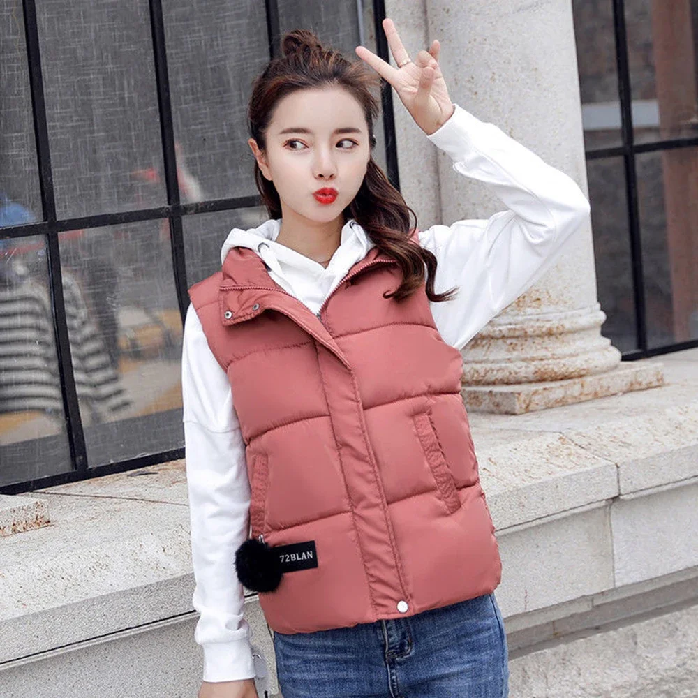 Women Vest Mandarin Collar Sleeveless Short Coat Women Jacket Waistcoat Female Plus Size Chalecos Para Mujer 2024 Autumn Winter