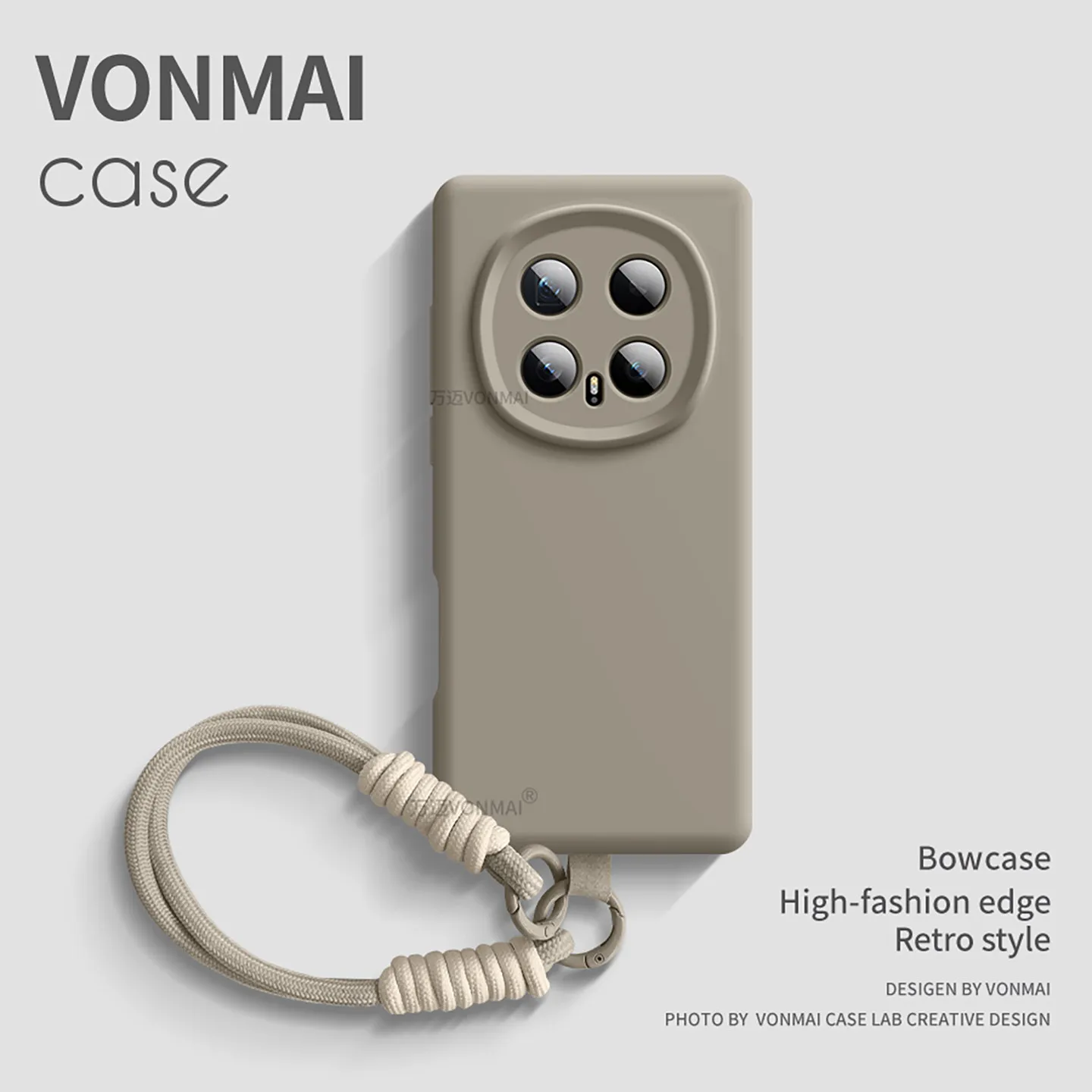 Wrist Strap Liquid Silicone Shockproof Phone Case with Soft Matte Finish