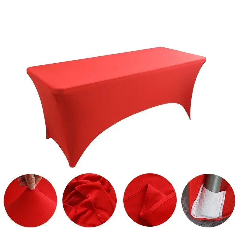 Rectangular Tablecloth Table Cloth 6FT 8FT Spandex Tablecloth High Stretch For 4ft 5ft 6ft 8ft Folding Table Cocktail Table