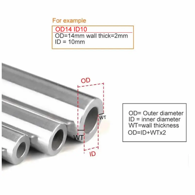 Tubo de acero al carbono, tubería redonda hueca OD, 8mm, 10mm, 12mm, 15mm, tubo de agua de pulido, 20 #