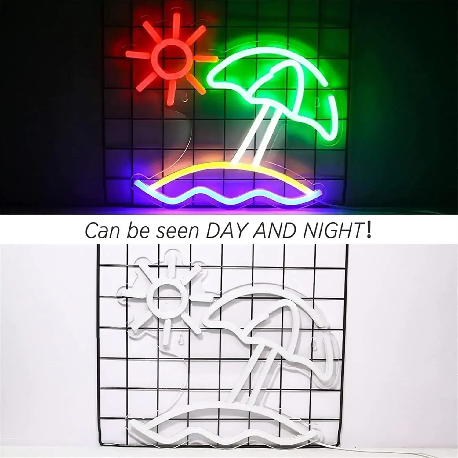 Description Picture 5 of itemBeach Sun Neon Sign USB Powerd Dimmable Led Neon Light Signfor Wall Decor Room Decoration Birthday Bar Man Cave Party Gifts