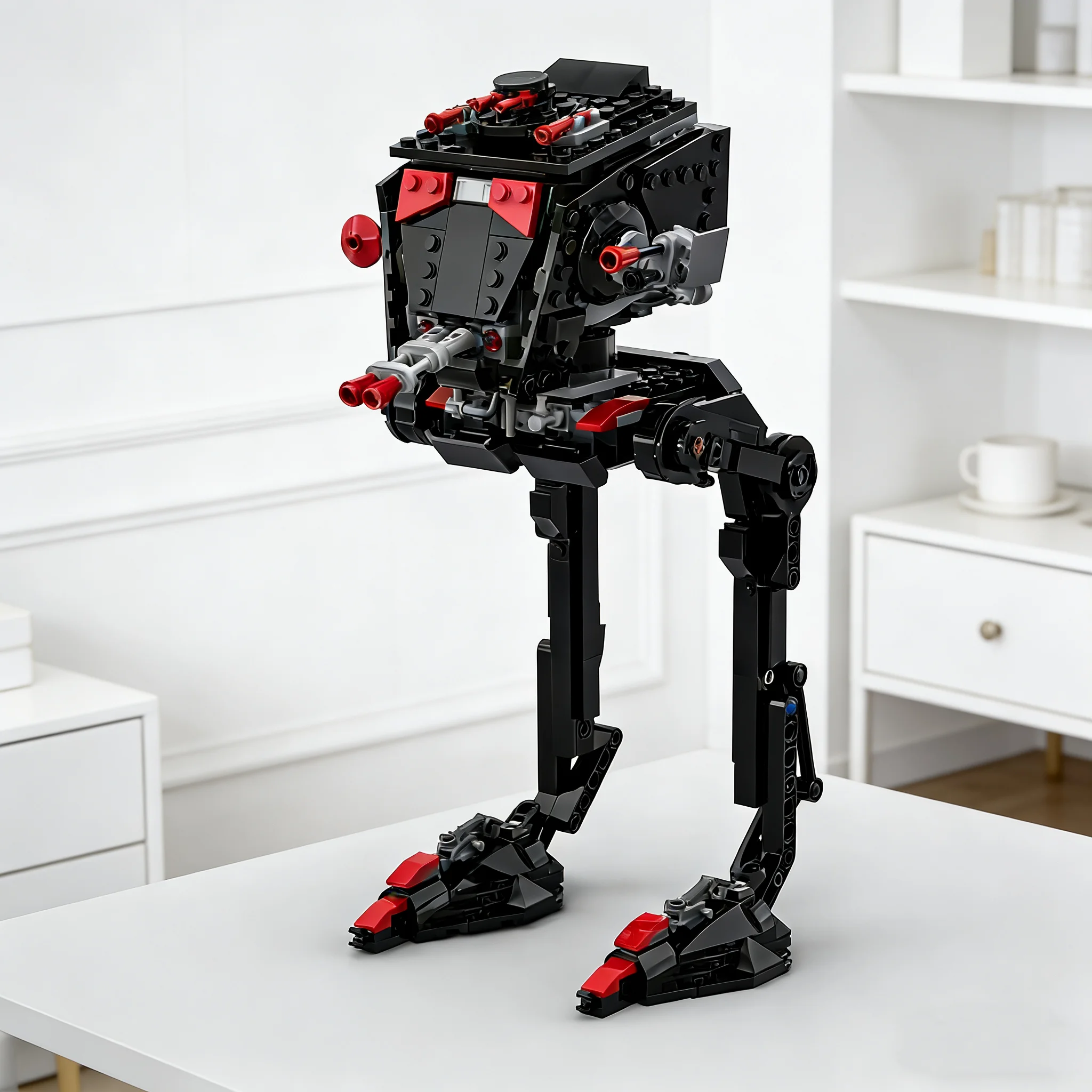 MOC Interstellare Kriege Erster Orden AT-ST Walker Baustein-Modell Teile Bausteine Denkspiel Spielzeug Weihnachts- und Feiertagsgeschenke
