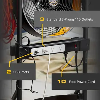 Capacity Hand Truck 5-in-1 Mobile Workshop with Integrated 3-Speed Fan and LED Light 5