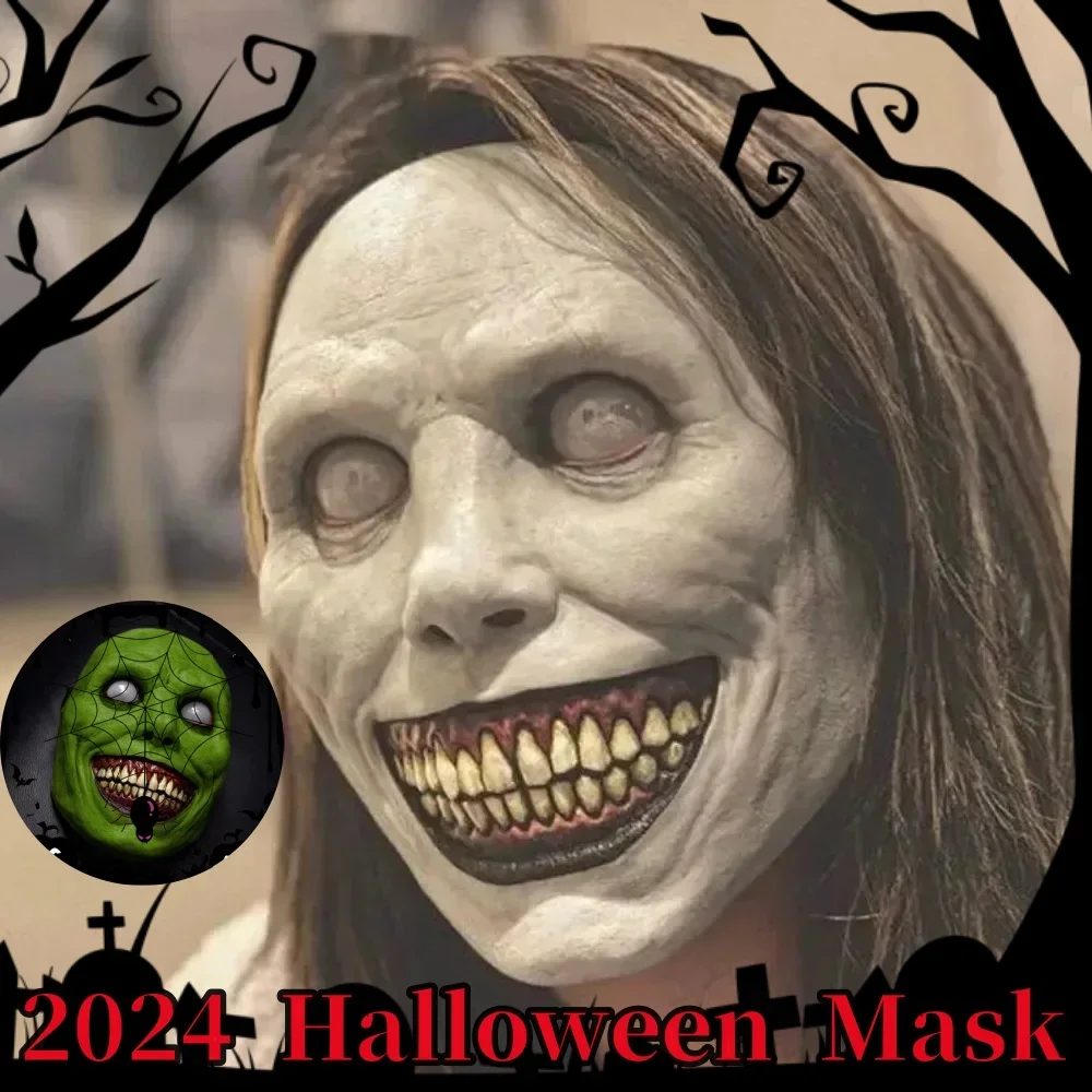 Creepy Halloween Mask Smiling Demon Scary Adults Masks Costume Creepy  Cosplay Huanted House Props for Halloween Party White - AliExpress, image size:1000x1000