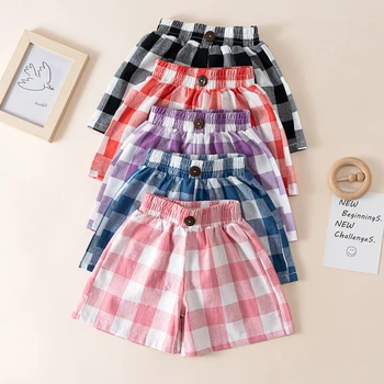 Girls Plaid Cotton Shorts 1