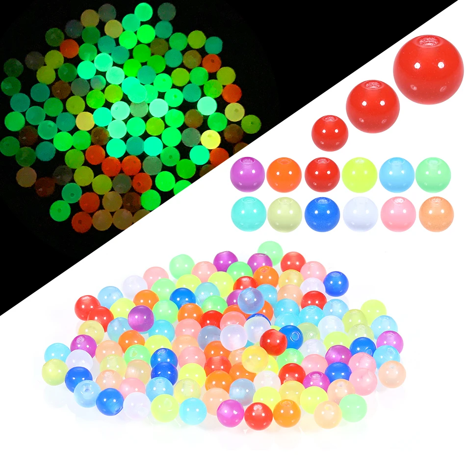 Piercing Jewelry Colorful Luminous Acrylic Replacement Ball Tongue Barbell Lip Ring Ear Belly Eyebrow Piercing Balls 3mm 5mm 6mm