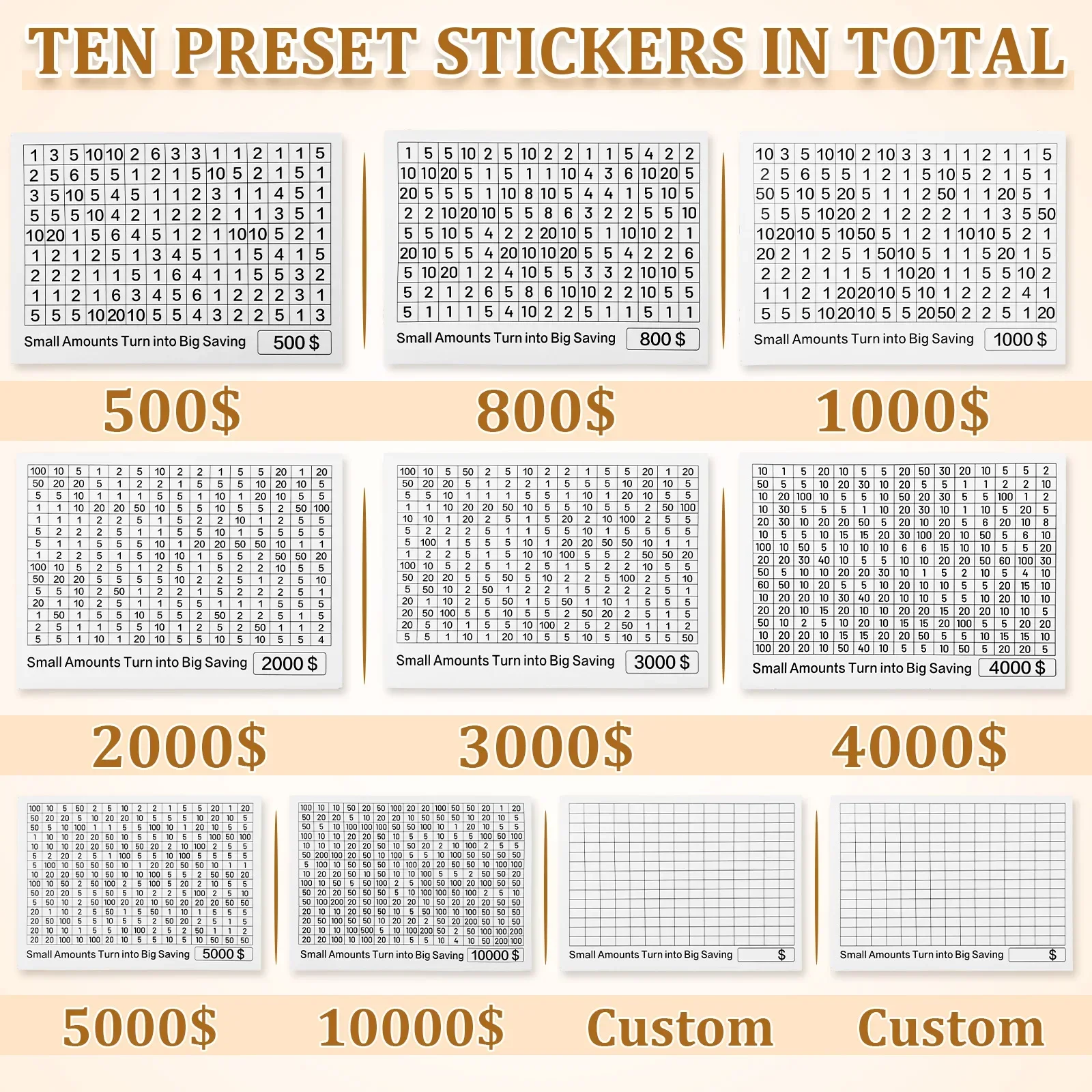 10000 Wooden Money Saving Challenge Box, Cash Vault Piggy Bank for Adults Kids Savings Goals Smash Box Saver Money Saving Box