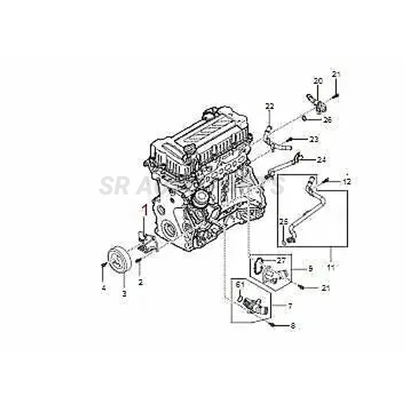 Water Pump ASSY For Ssangyong Tivoli G16F Gasoline 2015 + #1732000101