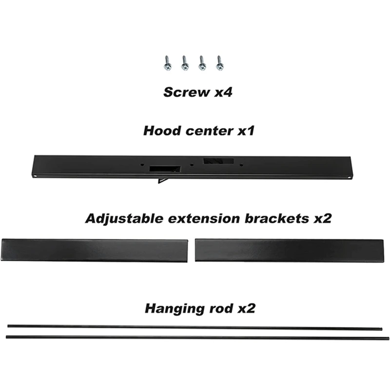 Adjustable Fireplace Rod Kit Rod And Valance Kit Black Metal For Fireplace Spark Screen