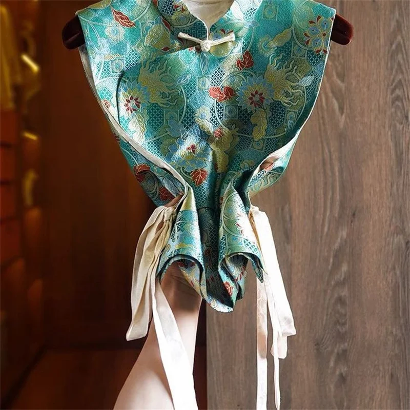 Spring and Autumn Horse Clip Women's New Chinese 2024 New European Goods Tank Top, Vest, Chinese Style Song Brocade Top, Casual