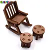 1：12 Dollhouse Mini Park Table Chair Miniature Bench Stool Rocking Chair Dolls House Furniture Accessories Kids Pretend Play Toy 3