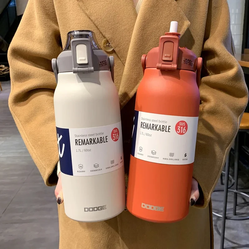 Tumbler Thermo Bottle Large Capacity With Straw Stainless Steel Thermal Water Bottle Cold and Hot Thermos Cup Vacuum Flask Gym thermal water bottle