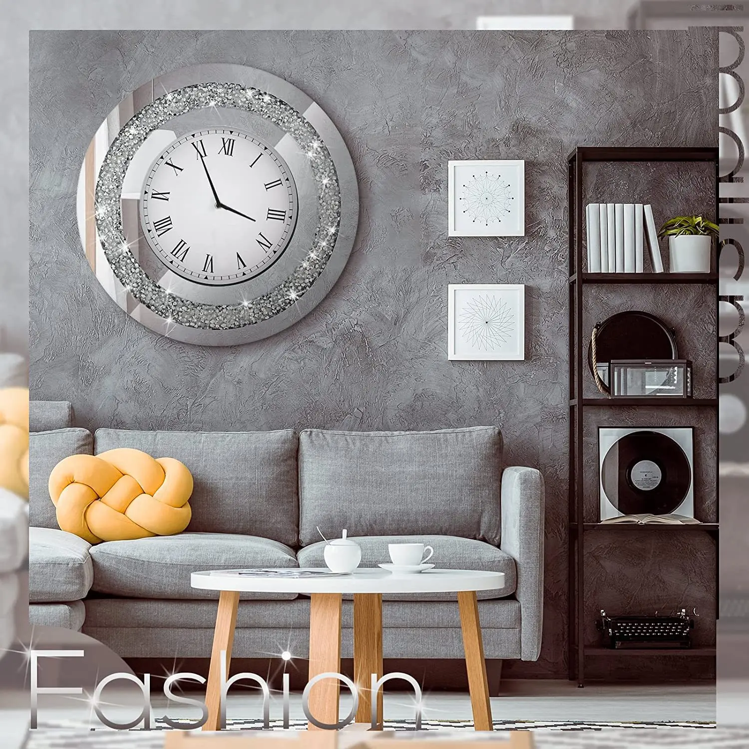 

Luxury Wall Clock Nordic Diamond Silent Clock Living Room Creative Interior Wall Clocks Modern Home Decor Wall Decoration